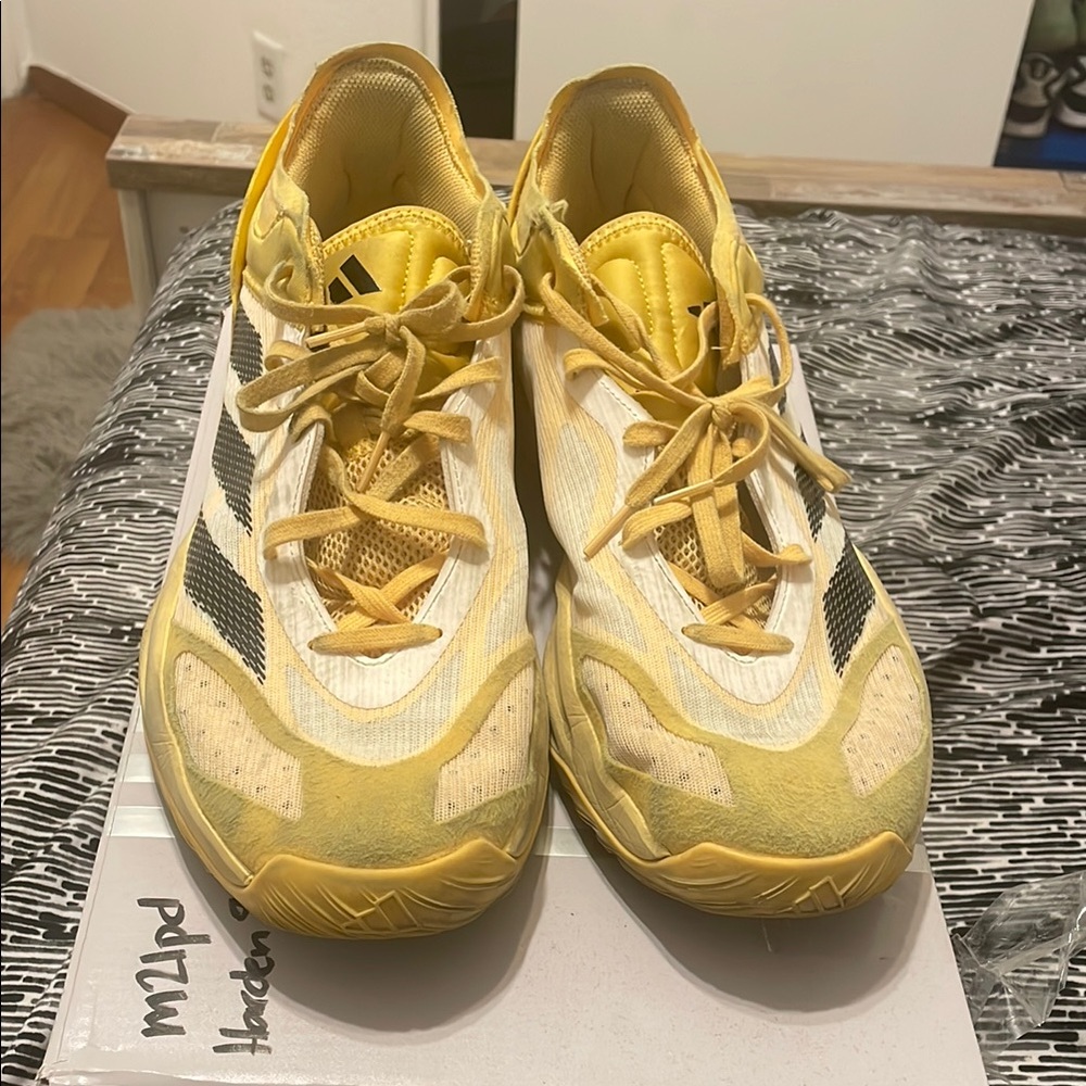 Adidas Yellow and White Sneakers